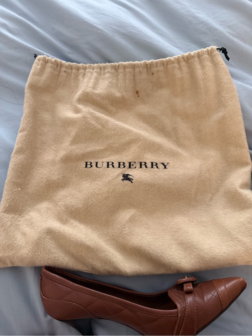 Burberry Chestnut Pointed Toe Leather Heels with Buckle - Picture 2 of 5